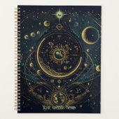 Creëer Uw eigen Blue & Gold Celestial Sky Charts Planner (Voorkant)