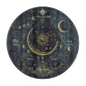 Creëer Uw eigen Blue & Gold Celestial Sky Charts Snijplank (Voorkant)