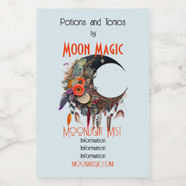 Creëer Uw Eigen Boho 3D Bloemen Halvemaan Wijn Etiket