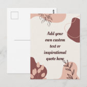 Creëer Uw eigen Boho Abstracte Motivatie Quote Briefkaart (Voorkant / Achterkant)