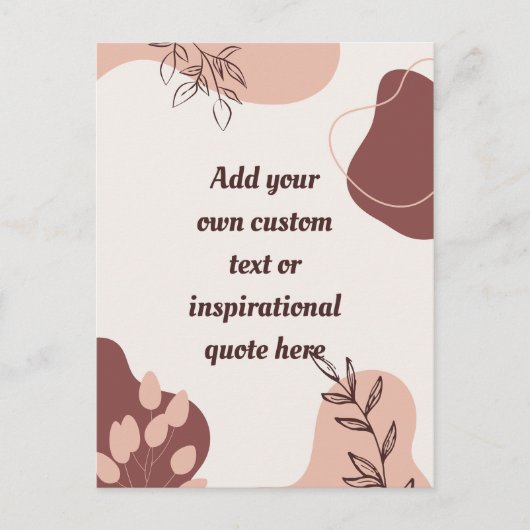 Creëer Uw eigen Boho Abstracte Motivatie Quote Briefkaart (Voorkant)