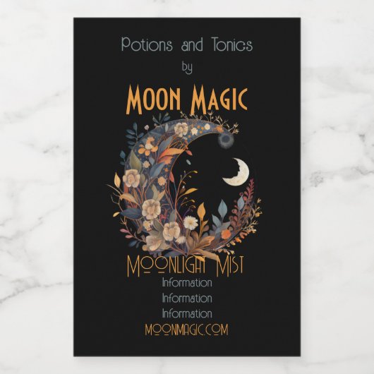 Creëer uw eigen Boho Bloemenmanen Wijn Etiket (Enkel label)