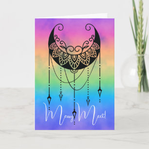 Creëer Uw eigen Boho Floral Moon Silhouet Kaart