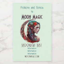 Creëer Uw Eigen Boho Halve Maan Godin Wijn Etiket