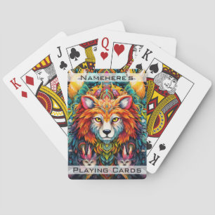 Creëer Uw eigen Boho Tribal Wolf Pokerkaarten