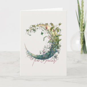 Creëer Uw Eigen Boho Wildflower Ivy Moon Feestdagen Kaart