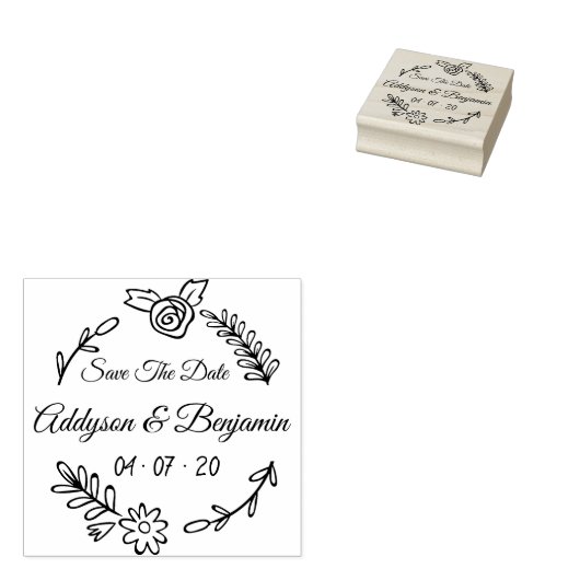 Creëer Uw eigen botanische bewaart de datum Rubberstempel (Gestempeld)