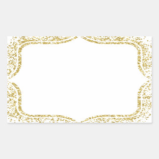 Creëer uw eigen bruiloft gunst / geschenk- gouden rechthoekige sticker