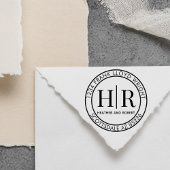 Creëer Uw Eigen Bruiloft Monogram Retouradres Zelfinktende Stempel