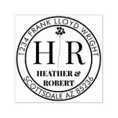 Creëer Uw Eigen Bruiloft Monogram Retouradres Zelfinktende Stempel (Design)