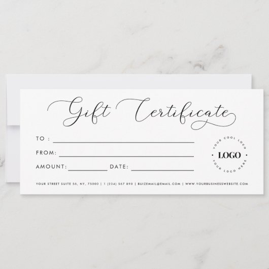 Creëer uw eigen cadeaubon met aangepaste Logo (Voorkant)
