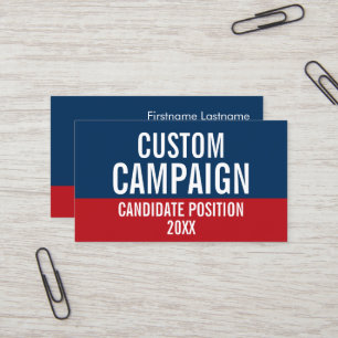 Creëer Uw eigen Campagne Gear Red Blue Visitekaartje