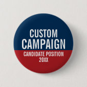 Creëer Uw eigen campagne - Rood Blauw Klassiek Ronde Button 5,7 Cm (Voorkant)