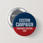 Creëer Uw eigen campagne - Rood Blauw Klassiek Ronde Button 5,7 Cm (Voorkant /achterkant)