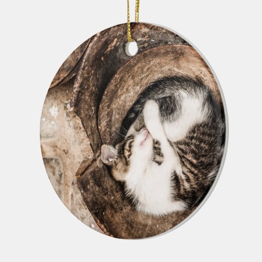 Creëer Uw Eigen - Cat Nap Keramisch Ornament (Links)