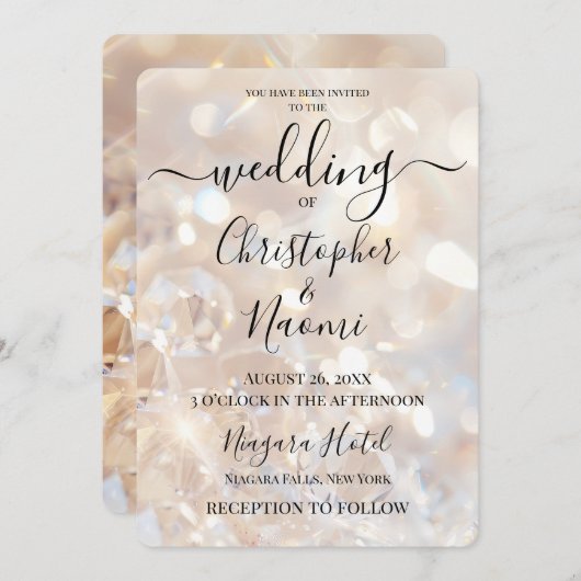 Creëer uw eigen champagnekristallen bruiloft kaart (Voorkant / Achterkant)