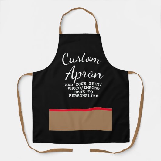Creëer uw eigen Chef Baker aangepaste Faux Pocket  Schort (Voorkant)