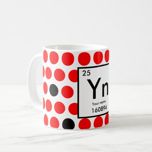 Creëer uw eigen chemische element koffiemok (Voorkant links)