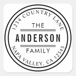 Creëer Uw eigen Circle retouradres Vierkante Sticker