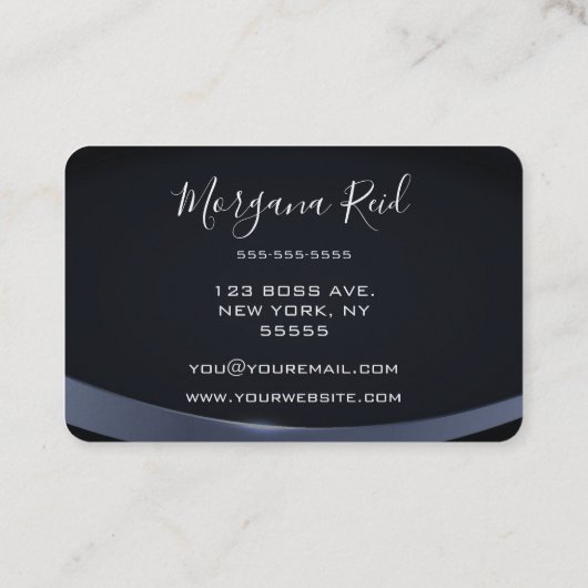 Creëer uw eigen circulair blauw ontwerp visitekaartje (Achterkant)