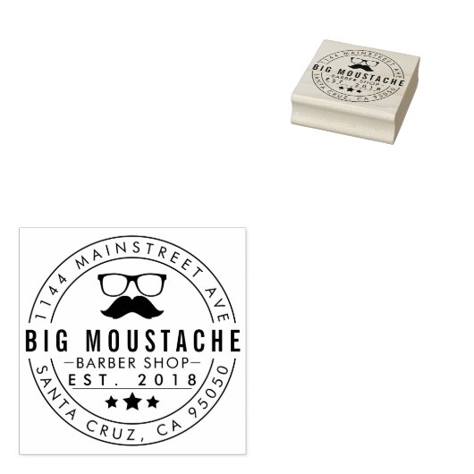 Creëer Uw eigen Circulaire Barbering Business Logo Rubberstempel (Gestempeld)