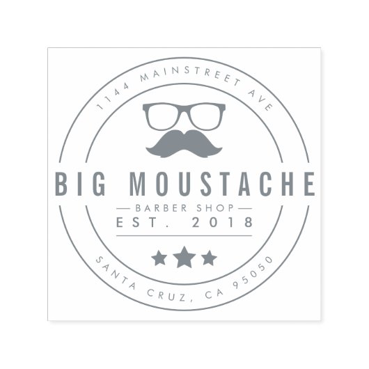 Creëer Uw eigen Circulaire Barbering Business Logo Zelfinktende Stempel (Design)