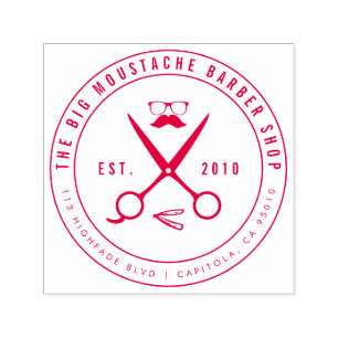 Creëer Uw eigen Circulaire Hipster Kapper Shop Log Zelfinktende Stempel