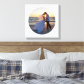 Creëer Uw Eigen Cirkelvorm Huwelijksfoto Canvas Afdruk (Insitu (Slaapkamer))