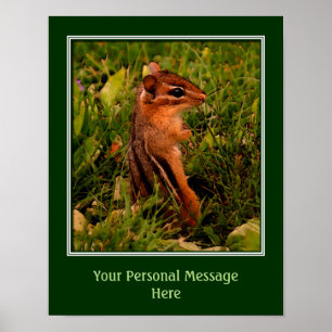 Creëer uw eigen citaat Baby Chipmunk Animal Art Poster