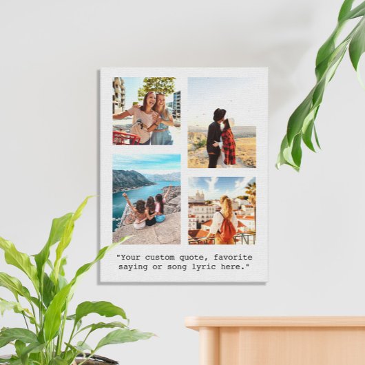 Creëer uw eigen citaat Fotocollage Canvas Afdruk