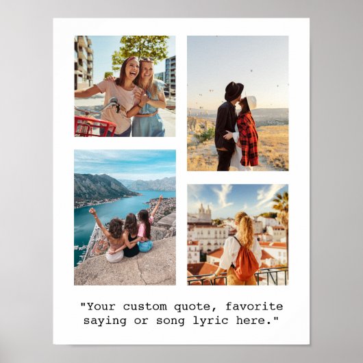 Creëer uw eigen citaat Photo Collage Poster (Voorkant)