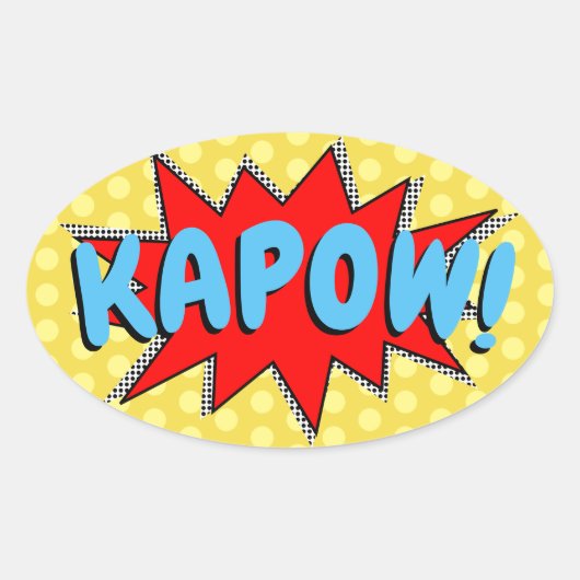 Creëer uw eigen Comic Book Sound Effects Ovale Sticker (Voorkant)