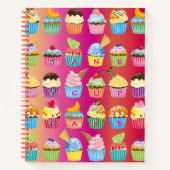 Creëer Uw eigen Cupcake Monogram Delicious behande Notitieboek (Voorkant)