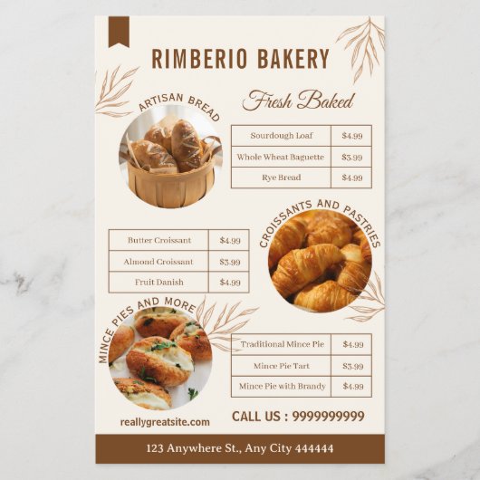 Creëer uw eigen Custom Bakery Business Flyer (Voorkant)