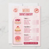 Creëer uw eigen Custom Bakery Menu Kaart Sjabloon (Voorkant)