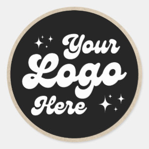 Creëer Uw Eigen Custom Business Logo Faux Craft Ronde Sticker