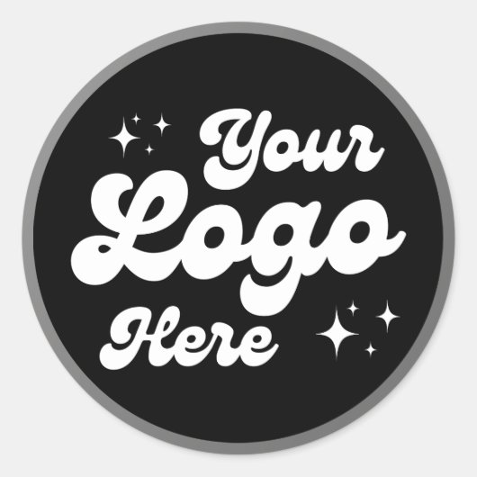 Creëer Uw Eigen Custom Business Logo Faux Silver Ronde Sticker (Voorkant)