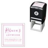 Creëer Uw Eigen Custom Fuchsia Naam Kunstwerk Zelfinktende Stempel (In situ)