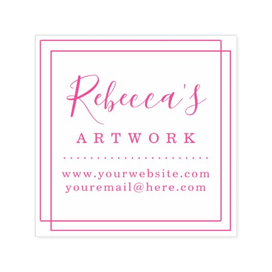 Creëer Uw Eigen Custom Fuchsia Naam Kunstwerk Zelfinktende Stempel (Design)