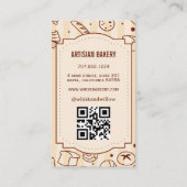 Creëer uw eigen Custom Photo Bakery Chef Visitekaartje (Achterkant)