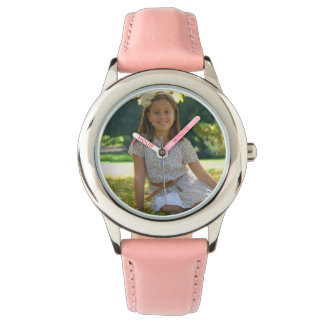 Creëer Uw Eigen Custom Roze Lederen Strap Horloge
