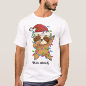Creëer Uw eigen Dabbing Christmas Sloth T-shirt (Voorkant)