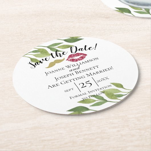 Creëer uw eigen dank u onderzetter trouwdag blad (Gebogen)