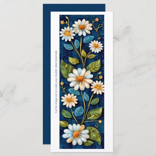 Creëer Uw Eigen Denim Daisies Bladwijzer Kaart (Voorkant / Achterkant)