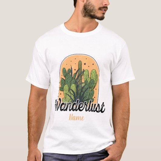 Creëer Uw eigen Desert Cactus Wanderlust T-shirt (Voorkant)