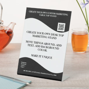Creëer uw eigen desktop marketing standaard 6x8 reclamebord met voetstuk