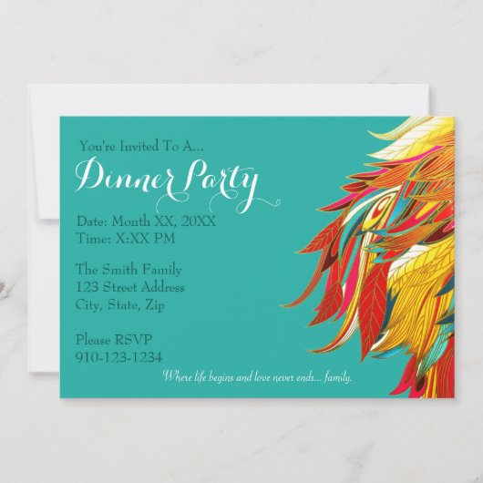 Creëer Uw eigen Dinner Party Uitnodiging (Voorkant)