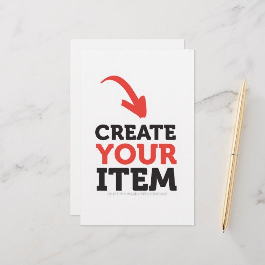 CREËER-UW-EIGEN DIY Aangepast om uw ontwerp te upl Briefpapier (Voorkant / Achterkant in situ)