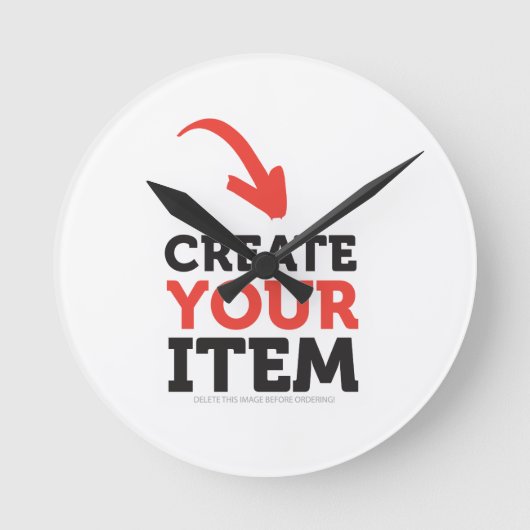 CREËER-UW-EIGEN DIY Aangepast om uw ontwerp te upl Ronde Klok (Voorkant)