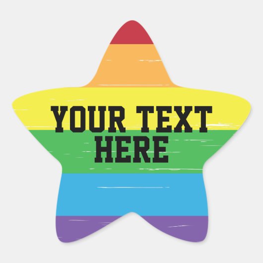 CREËER-UW-EIGEN DIY aangepaste sjabloon Rainbow LG Ster Sticker (Voorkant)
